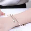 Vòng tay rắn PYCOU, Vòng tay mở màu bạc có thể điều chỉnh mở, Phụ kiện Vòng tay quyến rũ đa năng Đeo hàng ngày