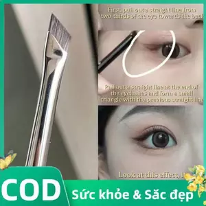 Trong kho chuyên nghiệp siêu mỏng Angled Eyebrow Eyeliner Brush công cụ trang điểm cho Brow đường viền COD