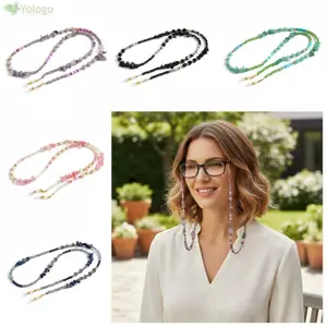 Dây chuyền kính YOLOGO, Phụ kiện đeo mắt Hạt đầy màu sắc Giá đỡ kính mắt, Giá đỡ kính pha lê bằng đá gốm mềm Thiết kế cổ treo kính Dây đeo theo toa