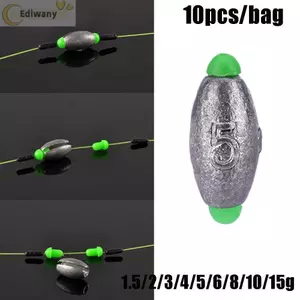 EDIWANY 10 Chiếc Olive Hình Tròn Bắn Dòng Chìm Trọng Lượng Bổ Sung Trọng Lượng Móc Kết Nối