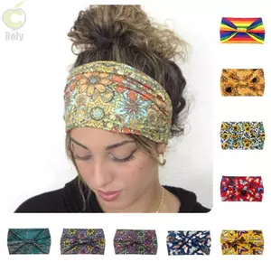 Băng đô ROLY, Mũ trùm đầu nữ họa tiết châu Phi Bohemian, Mũ trùm đầu thun thun Cotton thông thường Co giãn Boho Yoga Hair Band Thể thao ngoài trời