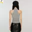 < YEI > Mùa Hè Mỹ Retro Chấm Bi Nửa Rùa Không Tay Ôm Cho Nữ Mới
