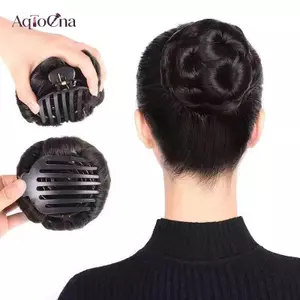 AqToCna Tổng Hợp Tóc Bun Chín Hoa Bud Tóc Giả Túi Kẹp Tóc Cho Nữ Đuôi Ngựa Móng Vuốt Kẹp Sống Động Như Thật Dụng Cụ Tạo Kiểu Tóc AqToCna