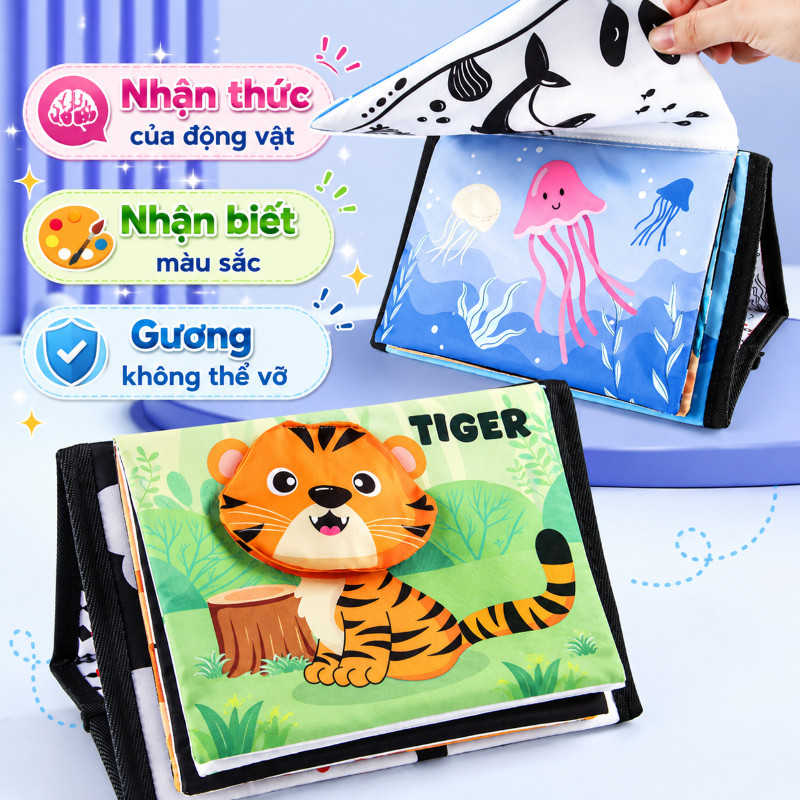 Sách Vải Hỗ Trợ Tập Lẫy,Phát Triển Đa Giác Quan, An Toàn Cho Trẻ,Quà Tặng Cho Giáo Dục Mầm Non