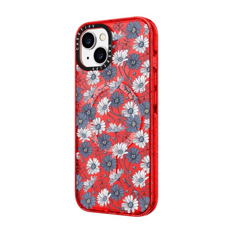 CASECASE X Hoa Trắng Xanh Cam / Đỏ / Perri Bộ Sưu Tập Kẹo Tím Màu Trong Suốt Cứng Hút Từ Tính Tác Động Cho Apple IPhone 13 14 15 16 17Pro Max Plus Có Hộp