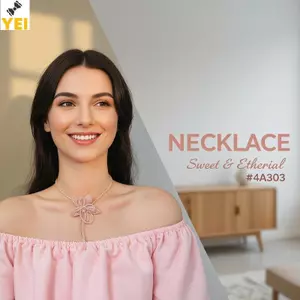 < YEI > Hoa Pha Lê Hồng Nelace Thanh Lịch Handmade Đính Hạt Choker Không Gây Dị Ứng Có Thể Điều Chỉnh Cho Nữ Tiệc Cưới Mặc Hàng Ngày Mới