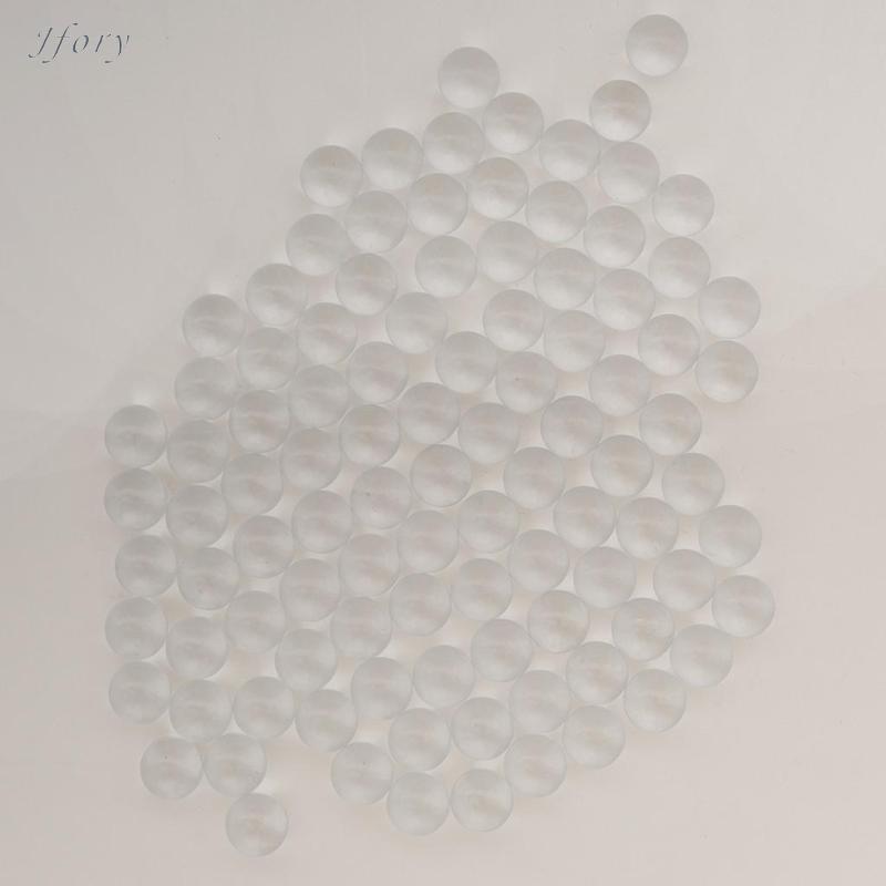 Jfory 100 Viên bi thủy tinh trong suốt tròn trong suốt để làm đầy bình trang trí bể cá