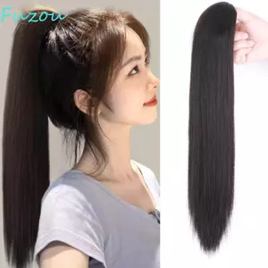 Kẹp móng vuốt FUJIZOU Tóc giả đuôi ngựa, Kẹp 20 / 24Inch đuôi ngựa thẳng dài, Sợi chịu nhiệt đuôi ngựa nối dài giả tóc đuôi ngựa tự nhiên cho trẻ em và phụ nữ