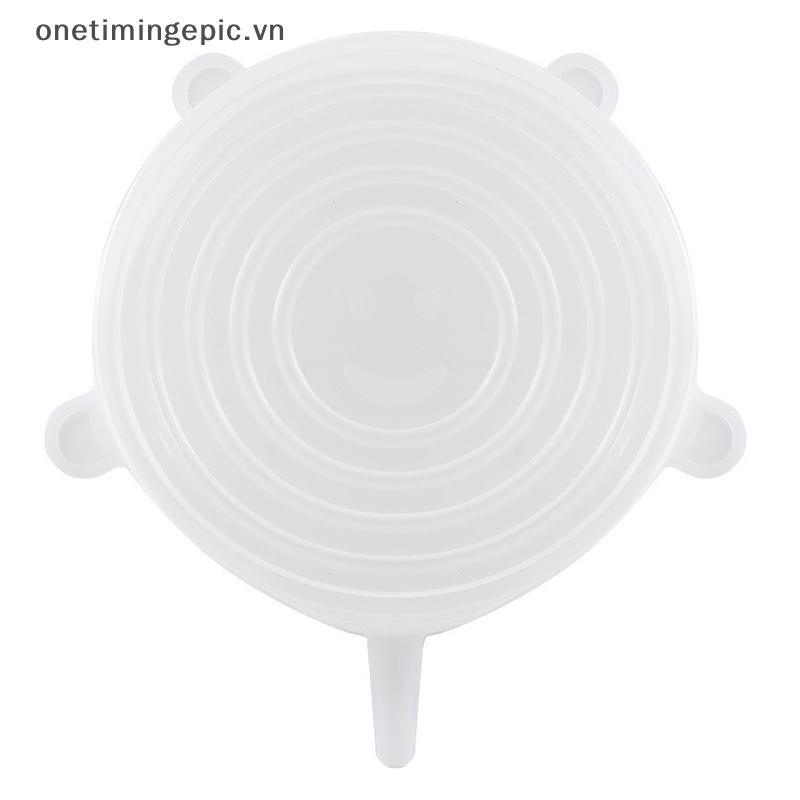 VFZ 6 Chiếc Silicon Có Thể Thích Ứng Nắp Silicon Đa Năng Món Ăn Co Giãn Giữ Tươi Kín Hơi Bao Silicon Nắp Thực Phẩm Cho Nhà Bếp OTE