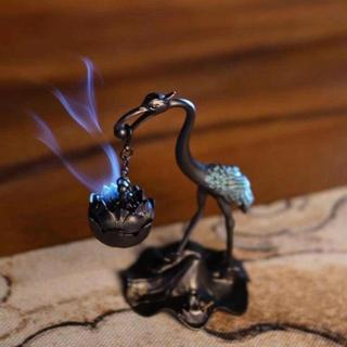Set lư xô.ng trầm hạc bằng đồng kèm lọ trầm 42 khoang đốt hương vòng nụ bột trang trí ph.ong th.ủy