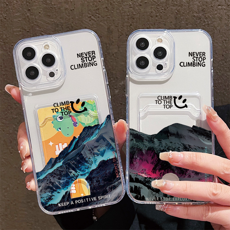Ốp Lưng Có Đựng Thẻ Cho Samsung Galaxy A57 A02 A03 A04 A03S A05 A05S A06 A07 A17 A12 13 A14 A15 A16 A20 A22 A34 A54 A31A32 A35 A33 A50 A51 A52 A55 A56 A70 Đỉnh Núi Neon