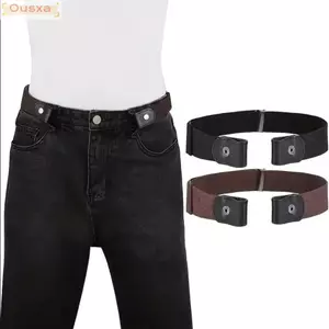 Thắt lưng vô hình OUSXA, Dây thắt lưng co giãn dễ đeo, Vải Canvas có thể điều chỉnh tiện lợi Thắt lưng không khóa thoải mái Sử dụng hàng ngày
