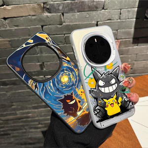 Ốp điện thoại cứng Micro Matte “Pikachu Gengar ” cho Honor Magic 8 Pro / 7 Pro / 6 Pro GT Pro Win RT / Honor 400 / 300 X9D X9C Vỏ Honor chống sốc