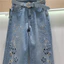 Rỗng Nóng Kim Cương Denim Quần Thẳng Nữ Mùa Hè 2026 Cao Cấp Rời Ôm Hơn Nhìn Retro Thêu Crop Quần