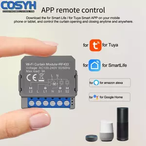 <cosyh>Smart WiFi Curtain Switch & RF Blinds Module: Control Curtains Anywhere!