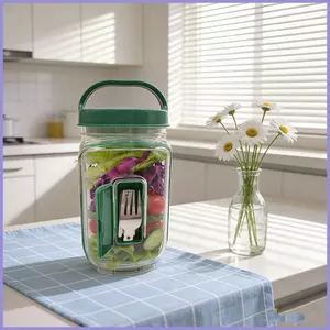 Bình Salad Mở Bên 1000ml Hộp Đựng Salad Chống Rò Rỉ Hộp Đựng An Toàn Có Cốc Thay Đồ Cho Bữa Trưa Làm Việc mueadsyvn