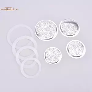 Tấm lọc đệm bằng thép không gỉ TRTR Thiết kế chống rò rỉ với 2 vòng Gel silicon cho máy pha cà phê Espresso thay thế VN