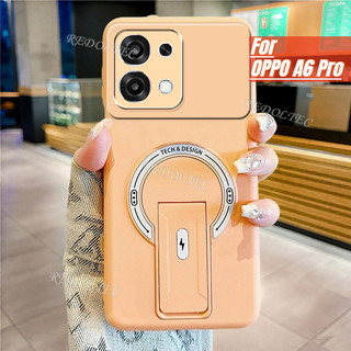 Ốp điện thoại OPPO A6 Pro 5G 4G Thời trang mới Chân đế vô hình từ tính OPPO A6Pro Vỏ mềm mờ Hỗ trợ sạc không dây Vỏ chống rơi chống vân tay