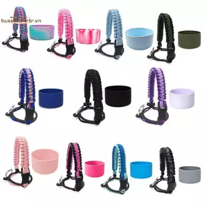 TRTR Silicone Chống Trơn Trượt Đế Bao Paracord Tay Cốc Nước Mang Dây Đeo VN