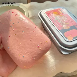 SMILE Bóp Bánh Mì, Dính Tay Thư Giãn Bóp Đồ Chơi Cho Chó Teddy, Đảng Ủng Hộ Mềm Mại Chậm Rebond Dâu Squishies Puppy