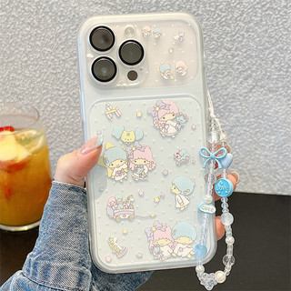 Hoạt Hình Song Tử + Vòng Tay Cho iphone17promax 16promax 15promax 15pro iphone15 14promax Vỏ TPU iphone mới chống bụi