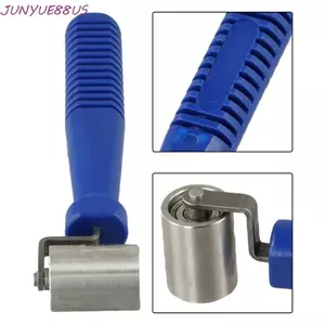 Con lăn đường may bằng thép không gỉ JUNYUE88US, Tay cầm thẳng tiện dụng Bánh xe ép xây dựng giấy dán tường chống mài mòn chắc chắn, Công cụ làm mịn khớp thực tế nhẹ