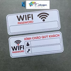 Bảng WiFi Miễn Phí, Biển Thông Tin Mật Khẩu WiFi, Trang Trí Kính Phòng với Wifi Free