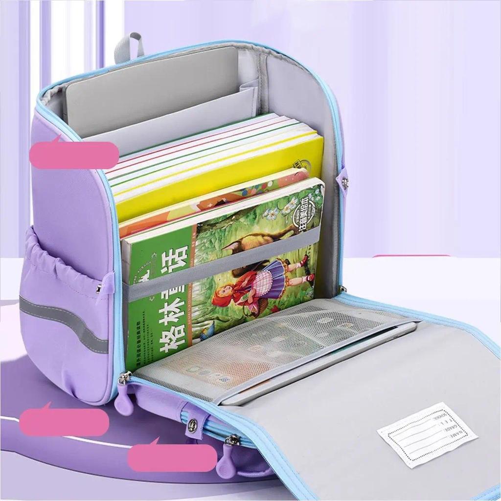 (TẶNG HỘP BÚT) Balo bản vuông siêu nhẹ, chống gù, chống nước cho bé trai, bé gái lớp 1-6-kimbunshop7