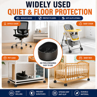 Vỏ bọc bánh xe ghế đa năng Cán im lặng TPU Caster bảo vệ cho ghế văn phòng và ghế trẻ em