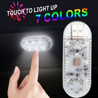 Đèn Led 6 Bóng mini Cảm Ứng Gắn Trần Xe Hơi Kèm Sạc usb Tiện Dụng