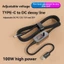Cáp tăng cường nguồn Type C sang DC 5V / 9V / 12V / 15V / 20V Điện áp có thể điều chỉnh PD 100W Dây chuyển đổi tăng tốc sạc nhanh Cáp chuyển đổi USB C sang DC
