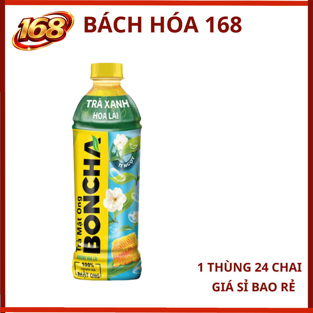 Thùng 24 chai Trà mật ông Boncha vị LÀI 450ml