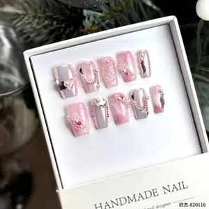Trắng Đào Cổ Tích Phong Cách Trung Hoa Công Nghiệp Nặng Pure Desire Tinh Tế Cao Cấp Có Thể Tháo Rời Làm Trắng Da Nguyên Chất Handmade Đeo Móng Tay