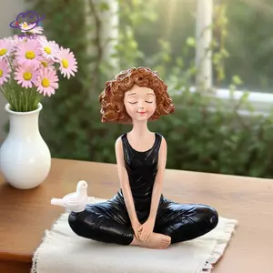 HFTOY Yoga Cô Gái Tượng Nhỏ Yoga Tượng Nghệ Thuật Điêu Khắc Hình Nhựa Trang Trí Nhà Cửa Bàn Trang Trí, Tượng Cho Bàn Làm Việc / Kệ Sách ~