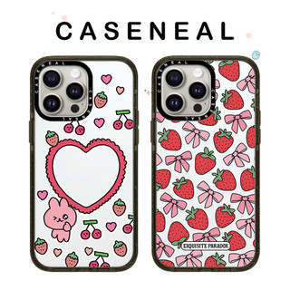 CASENEAL Cherry Strawberry Love Vỏ Điện Thoại Acrylic Chất Lượng Cao Thích Hợp Cho iPhone 17ProMax 17pro 17 air 16promax 16 15promax 15 14promax 13 13promax Ốp Lưng Cứng Chống Rơi Thời Trang