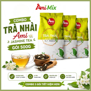 Combo Trà Nhài Ami Jasmine Tea Gói 500g Tiện Lợi, Đậm Đà Hương Vị