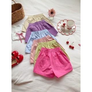 Bé Gái Mùa Hè Phong Cách Mới Dopamine Phong Cách Màu Trơn Co Giãn Eo Quần Short Bé Gái Phong Cách Cơ Bản Cotton Nguyên Chất Thoải Mái Thoáng Khí Quần Thường Ngày Đàn Hồi Cao Thể Thao Quần Dễ Thương