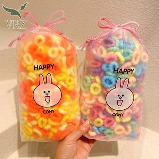 VRZ 100 dây buộc tóc nylon cao su co giãn nhiều màu cho bé gái, phụ kiện tóc trẻ em HOT