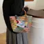 Tweeduj Retro Sọc Dachshund Cho Chó Túi Dệt Hợp Thời Trang Dễ Thương Túi Tote Dung Tích Lớn Tay Cầm Tre Thời Trang Túi Đựng Rau VN