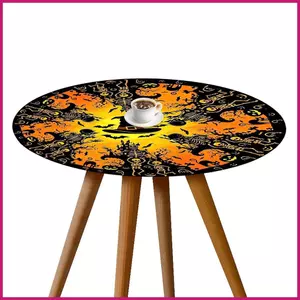Khăn trải bàn tròn Halloween có cạnh đàn hồi Khăn trải bàn trang trí Halloween chống vết bẩn chống thấm nước cho shopidaevn
