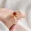 Nhẫn cỏ bốn lá DONOVANQQ, Nhẫn đeo tay hoa thời trang thủy tinh thủ công, Nhẫn men màu cổ điển tinh tế dễ thương Hipster