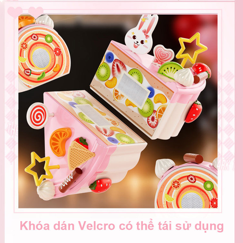 Bánh Trái Cây Cắt Cho Bé – Nến Hát Nhạc, đèn điện, đồ Chơi Sinh Nhật Giả Vờ, Quà Tặng Dễ Thương Cho Bé Gái