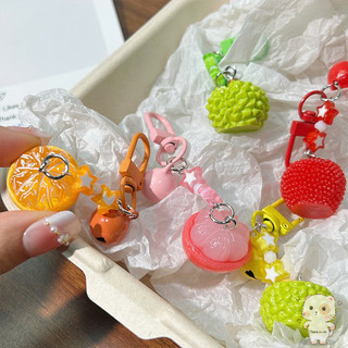【Chamvn】Móc khóa điện thoại hình trái cây 3D đáng yêu tươi mới. hình ngôi sao và chuông phụ kiện dễ thương
