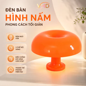 Đèn Bàn Hình Nấm Phong Cách Tối Giản – Đèn Ngủ USB 3 Chế Độ Sáng, Điều Chỉnh Độ Sáng Linh Hoạt, Trang Trí Phòng Hiện Đại