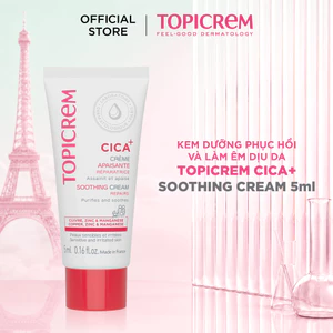 Kem dưỡng phục hồi và làm êm dịu da TOPICREM CICA+ SOOTHING CREAM 5ml