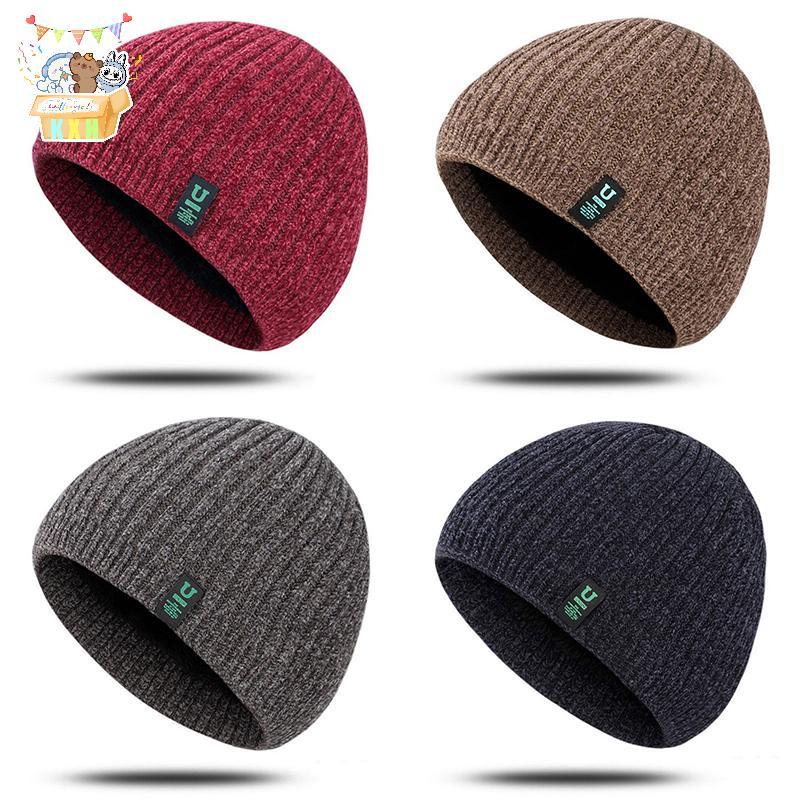 [KXH] Mũ đan mùa đông dành cho nam Mũ len co giãn mềm mại Thoải mái ấm áp SlouchyHat Mũ dệt kim cưỡi ngựa ngoài trời dành cho nữ ELWW
