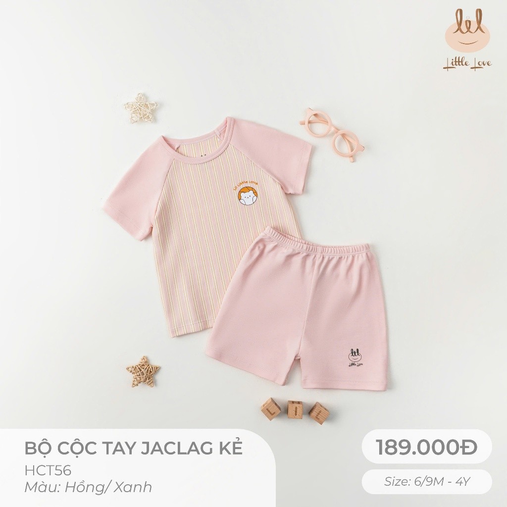 BỘ CỘC TAY JACLAG KẺ LIL [ SIÊU MỀM, MÁT, MỊN CO DÃN VÀ THẤM HÚT TỐT] SZ 6/9M - 4Y (HCT56)