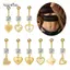 AqToCna Thời Trang Trái Tim Thép Không Gỉ Bụng Nút Nhẫn Sáng Bóng Zircon Tòn Rốn Nhẫn Dành Cho Nữ Gợi Cảm Cơ Thể Xuyên Bãi Biển Trang Sức AqToCna