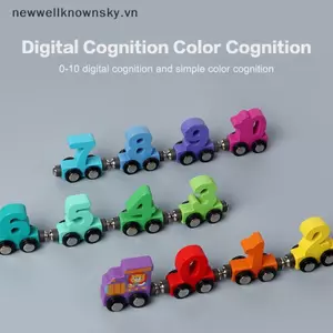 MỚI 1 Bộ Gỗ Từ Số Xe Lửa Đồ Chơi Giáo Dục Montessori Bộ Xe Lửa Nhận Thức Sớm Học Tập Bộ Giảng Dạy Cho Trẻ Tập Đi SKY