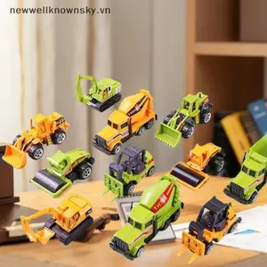 MỚI 6 Cái / bộ Đồ Chơi Giáo Dục Hợp Kim Nhựa Kỹ Thuật Tru Xe Xây Dựng Mô Hình Xe Tải Máy Xúc Máy Xúc Cho Trẻ Em Quà Tặng SKY
